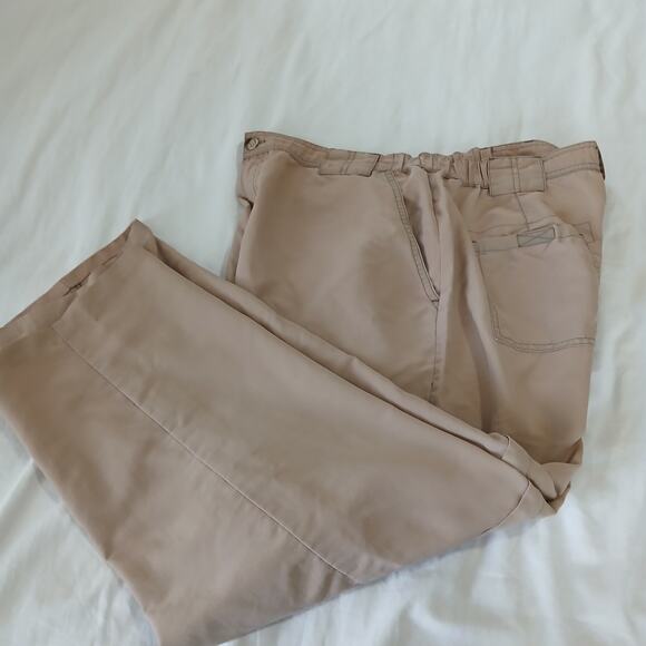 CAMPMOR convertible (to shorts) pants khaki LARGE nylon quick dry zippers work - Picture 10 of 15